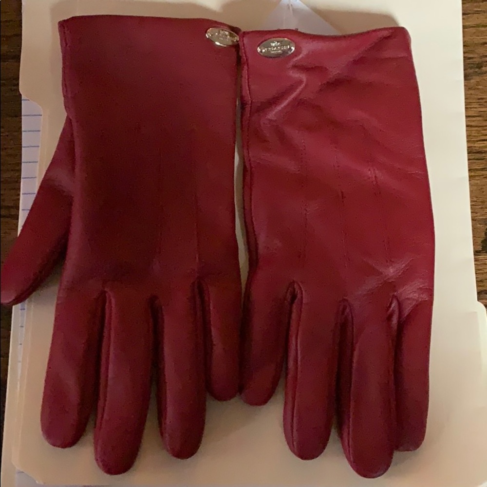 Leather Coach gloves